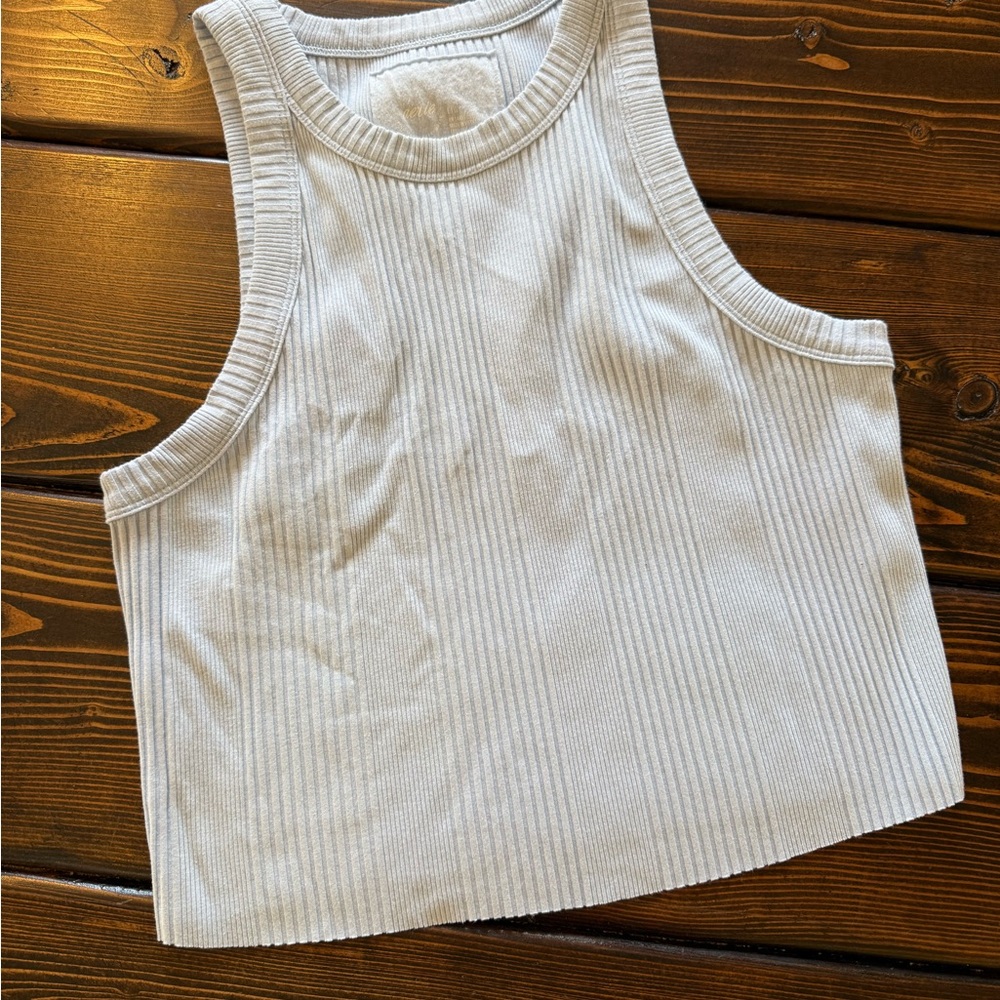 Aerie Baby Blue ribbed tank- Large